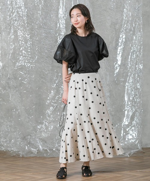 Gready Brilliant(グレディブリリアン)の「麻ドットマーメイドスカート(スカート・レディース・ベージュ×ブラック/ブラック×ベージュ・38)」の10枚目の写真