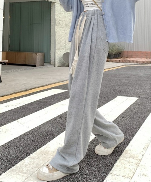 gossip!ロサンゼルス(ゴシップロサンゼルス)の「ドロストルーズシルエットスウェットパンツ(スウェットパンツ・レディース・ブラック/グレー/オフホワイト/ホワイト/ライトグレー・FREE)」の1枚目の写真