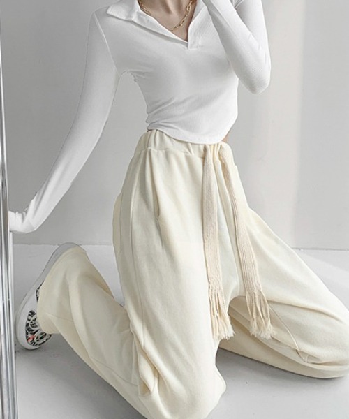 gossip!ロサンゼルス(ゴシップロサンゼルス)の「ドロストルーズシルエットスウェットパンツ(スウェットパンツ・レディース・ブラック/グレー/オフホワイト/ホワイト/ライトグレー・FREE)」の9枚目の写真