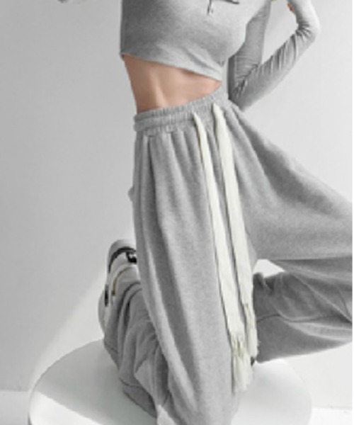 gossip!ロサンゼルス(ゴシップロサンゼルス)の「ドロストルーズシルエットスウェットパンツ(スウェットパンツ・レディース・ブラック/グレー/オフホワイト/ホワイト/ライトグレー・FREE)」の14枚目の写真