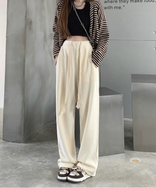 gossip!ロサンゼルス(ゴシップロサンゼルス)の「ドロストルーズシルエットスウェットパンツ(スウェットパンツ・レディース・ブラック/グレー/オフホワイト/ホワイト/ライトグレー・FREE)」の10枚目の写真