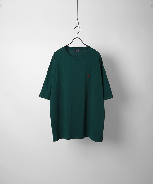 POLO BCS(ポロ ビーシーエス)の「【POLO BCS】別注 ワンポイント刺繍 ベーシック / ピグメント加工 / リンガー ビッグシルエット半袖Tシャツ カットソー ユニセックス(Tシャツ/カットソー・メンズ・ブラック系その他/ホワイト系その他4/ブラック/ホワイト/アイボリー/ワイン/ホワイト系その他/ブルー系その他/ホワイト系その他2/グリーン系その他/ホワイト系その他6/ホワイト系その他5/グリーン/ホワイト系その他3・L/M)」の16枚目の写真