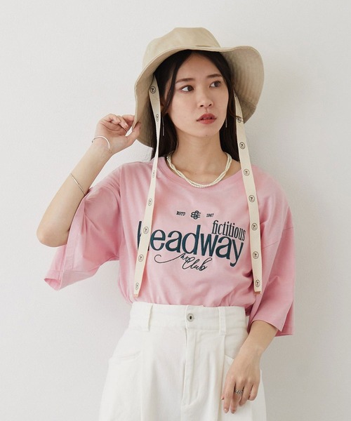 179/WG（イチナナキュウダブルジー）の「スリットスリーブクロップドTシャツ（Tシャツ/カットソー・レディース・ピンク/オフホワイト/チャコールグレー・FREE）」の3枚目の写真