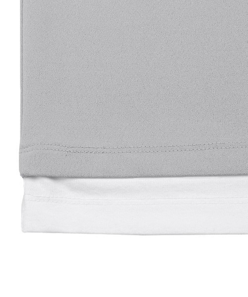 LUXSTYLE(ラグスタイル)の「フェイクレイヤージョーゼットBIGTシャツ(Tシャツ/カットソー・メンズ・ブラック/グレイッシュベージュ/ブルーグレー/ライトグレー・M/L)」の17枚目の写真
