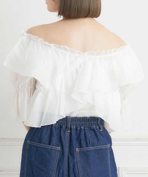 ems excite（エムズエキサイト）の「フリルオフショルBL（シャツ/ブラウス・レディース・ブラック系その他/ピンク/ホワイト・FREE）」の10枚目の写真