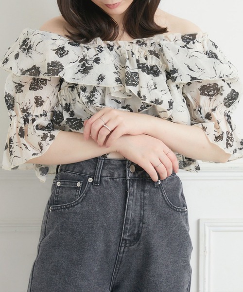 ems excite（エムズエキサイト）の「フリルオフショルBL（シャツ/ブラウス・レディース・ブラック系その他/ピンク/ホワイト・FREE）」の12枚目の写真