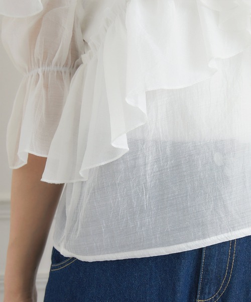 ems excite（エムズエキサイト）の「フリルオフショルBL（シャツ/ブラウス・レディース・ブラック系その他/ピンク/ホワイト・FREE）」の9枚目の写真