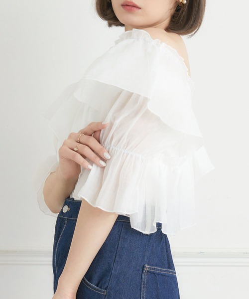 ems excite（エムズエキサイト）の「フリルオフショルBL（シャツ/ブラウス・レディース・ブラック系その他/ピンク/ホワイト・FREE）」の22枚目の写真