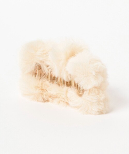 Ray BEAMS(レイビームス)の「bLicensceLL × Ray BEAMS / 別注 フェイクファー ヘアクリップ(バレッタ/ヘアクリップ・レディース・サックスブルー/オフホワイト・ONE SIZE)」の7枚目の写真