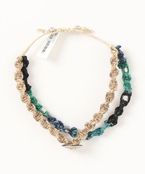 チャイハネ（チャイハネ）の「【チャイハネ】ヘンプコードMEN'Sコンチョブレスレット（ブレスレット・メンズ・ブラック/マルチ/グリーン・FREE）」の4枚目の写真