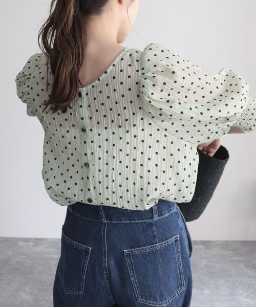fredy emue(フレディエミュ)の「シアードット2WAYブラウス(シャツ/ブラウス・レディース・ホワイト系その他/ブラック系その他/グリーン系その他・38)」の3枚目の写真