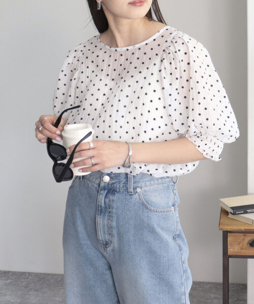 fredy emue(フレディエミュ)の「シアードット2WAYブラウス(シャツ/ブラウス・レディース・ホワイト系その他/ブラック系その他/グリーン系その他・38)」の11枚目の写真