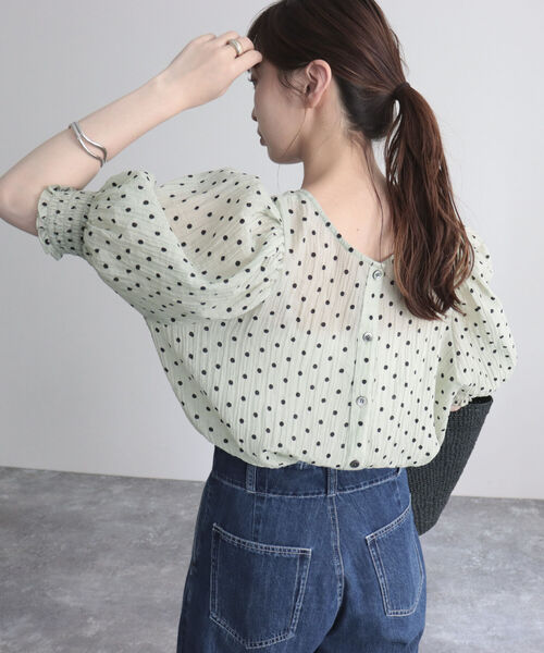 fredy emue(フレディエミュ)の「シアードット2WAYブラウス(シャツ/ブラウス・レディース・ホワイト系その他/ブラック系その他/グリーン系その他・38)」の6枚目の写真