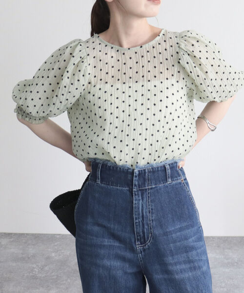 fredy emue(フレディエミュ)の「シアードット2WAYブラウス(シャツ/ブラウス・レディース・ホワイト系その他/ブラック系その他/グリーン系その他・38)」の20枚目の写真