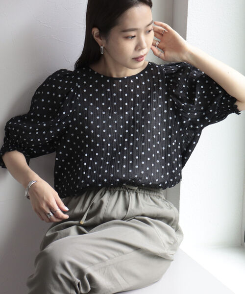 fredy emue(フレディエミュ)の「シアードット2WAYブラウス(シャツ/ブラウス・レディース・ホワイト系その他/ブラック系その他/グリーン系その他・38)」の9枚目の写真