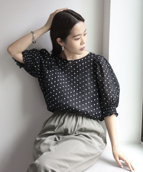 fredy emue(フレディエミュ)の「シアードット2WAYブラウス(シャツ/ブラウス・レディース・ホワイト系その他/ブラック系その他/グリーン系その他・38)」の16枚目の写真