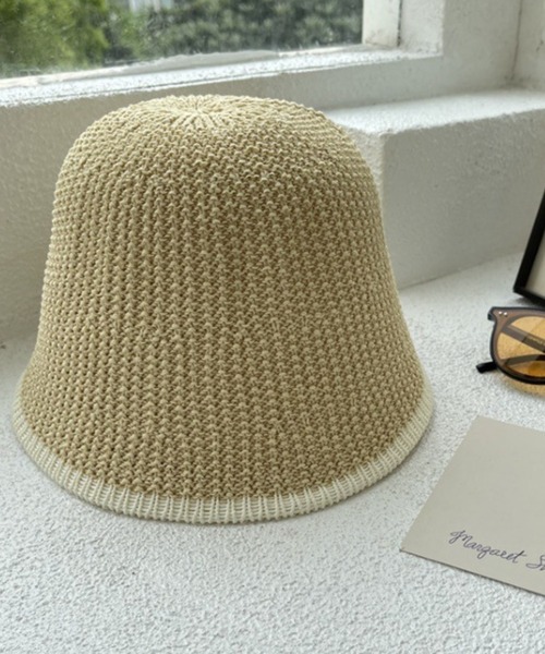 HALEY PESCA（ヘーリーペスカ）の「HALEY PESCA/【通気性抜群】麦わらペーパーバケットハット（ハット・レディース・ブラウン/ベージュ/ブラック/カーキ/アイボリー・FREE）」の4枚目の写真