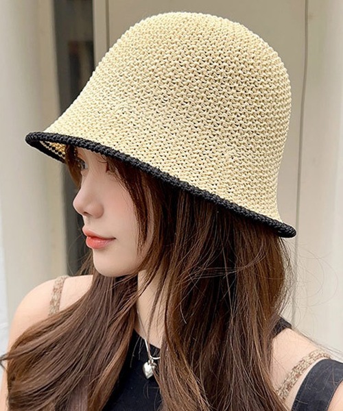 HALEY PESCA（ヘーリーペスカ）の「HALEY PESCA/【通気性抜群】麦わらペーパーバケットハット（ハット・レディース・ブラウン/ベージュ/ブラック/カーキ/アイボリー・FREE）」の5枚目の写真