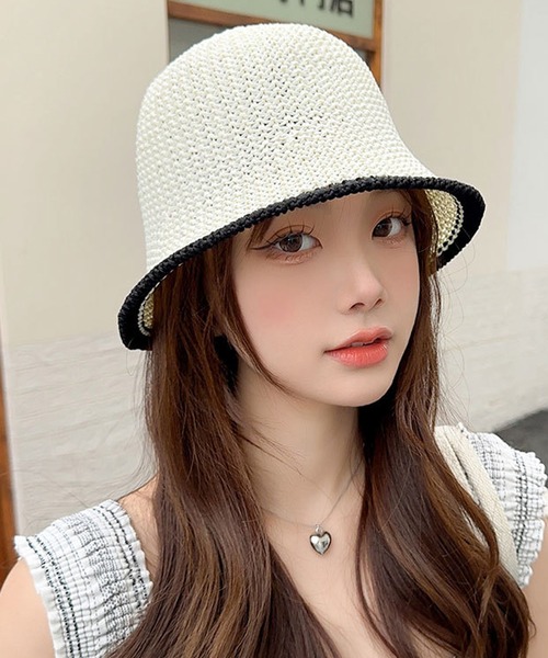 HALEY PESCA（ヘーリーペスカ）の「HALEY PESCA/【通気性抜群】麦わらペーパーバケットハット（ハット・レディース・ブラウン/ベージュ/ブラック/カーキ/アイボリー・FREE）」の2枚目の写真