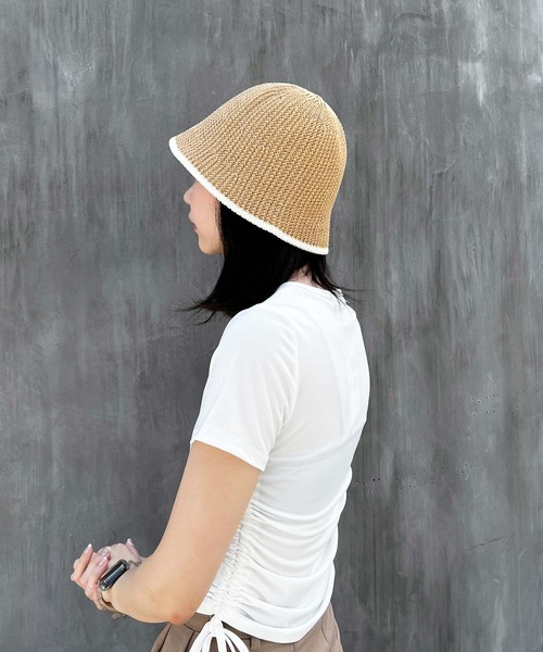 HALEY PESCA（ヘーリーペスカ）の「HALEY PESCA/【通気性抜群】麦わらペーパーバケットハット（ハット・レディース・ブラウン/ベージュ/ブラック/カーキ/アイボリー・FREE）」の22枚目の写真