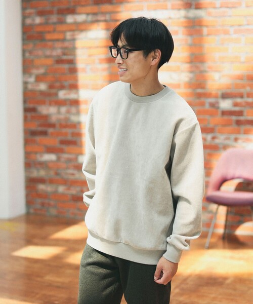 B:MING by BEAMS（ビーミングバイビームス）の「B:MING by BEAMS / ストレッチ コーデュロイ クルーネック カットソー（スウェット・メンズ・チャコールグレー/イエロー系その他6/ライトグレー・SMALL/LARGE/X-LARGE/MEDIUM）」の4枚目の写真