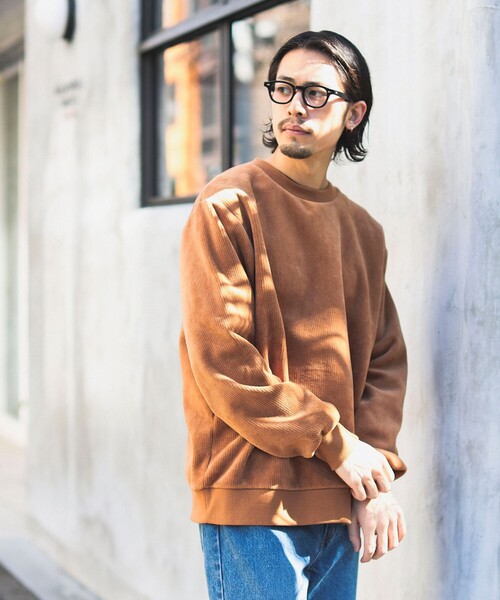 B:MING by BEAMS（ビーミングバイビームス）の「B:MING by BEAMS / ストレッチ コーデュロイ クルーネック カットソー（スウェット・メンズ・チャコールグレー/イエロー系その他6/ライトグレー・SMALL/LARGE/X-LARGE/MEDIUM）」の6枚目の写真