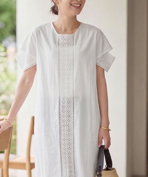 STYLE DELI（スタイルデリ）の「【LUXE】コットンレースカバーアップワンピース（ワンピース・レディース・ホワイト/ブラック・01/02）」の5枚目の写真