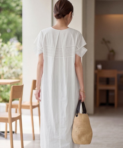 STYLE DELI（スタイルデリ）の「【LUXE】コットンレースカバーアップワンピース（ワンピース・レディース・ホワイト/ブラック・01/02）」の6枚目の写真