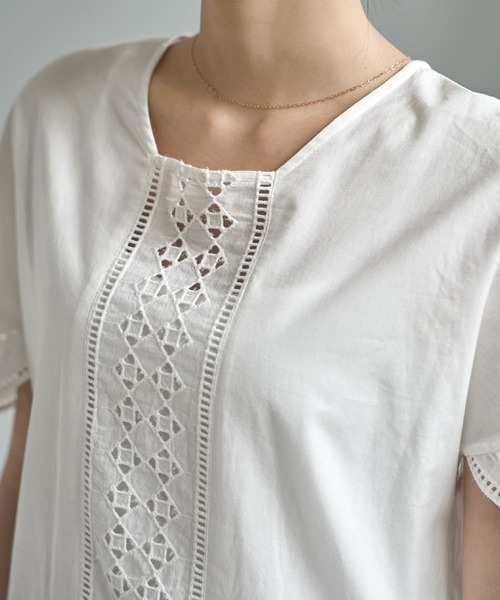 STYLE DELI（スタイルデリ）の「【LUXE】コットンレースカバーアップワンピース（ワンピース・レディース・ホワイト/ブラック・01/02）」の7枚目の写真