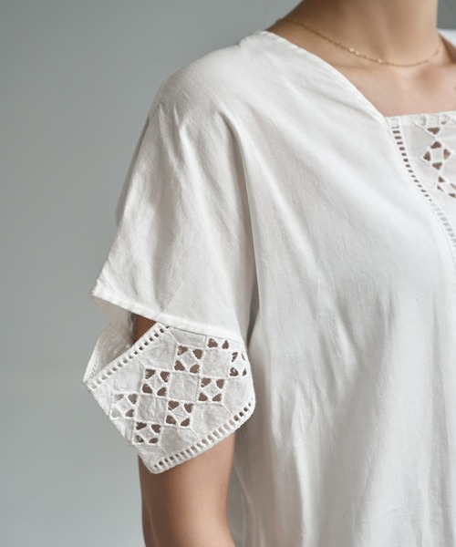 STYLE DELI（スタイルデリ）の「【LUXE】コットンレースカバーアップワンピース（ワンピース・レディース・ホワイト/ブラック・01/02）」の8枚目の写真