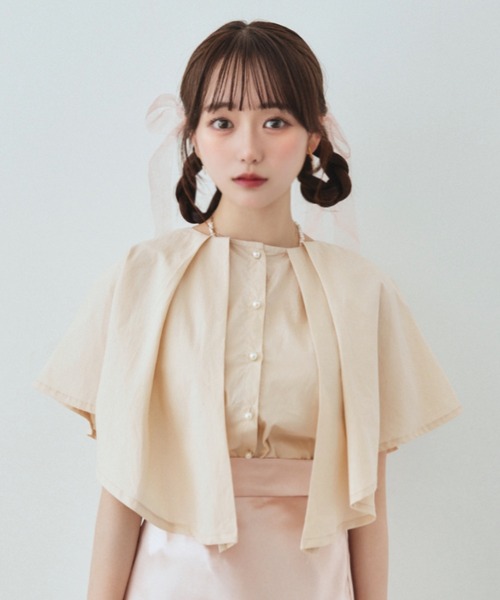 pomiii（ポミー）の「ケープブラウス（シャツ/ブラウス・レディース・ピンク/ミント/アイボリー・FREE）」の3枚目の写真