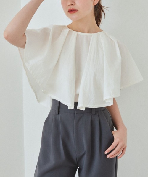 pomiii（ポミー）の「ケープブラウス（シャツ/ブラウス・レディース・ピンク/ミント/アイボリー・FREE）」の2枚目の写真