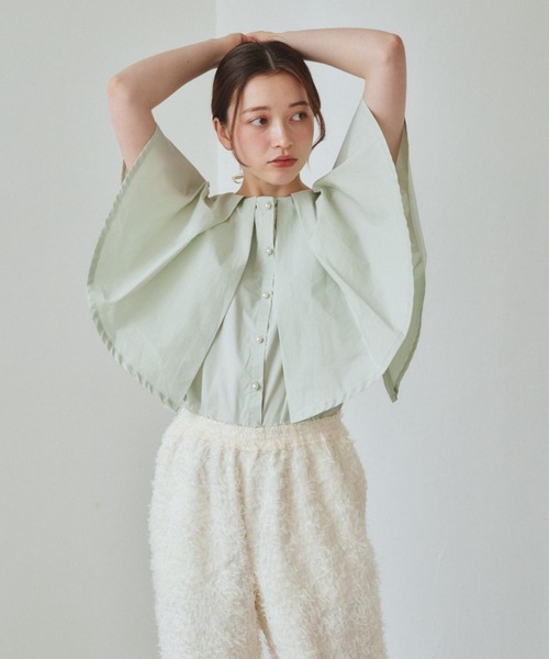 pomiii（ポミー）の「ケープブラウス（シャツ/ブラウス・レディース・ピンク/ミント/アイボリー・FREE）」の9枚目の写真