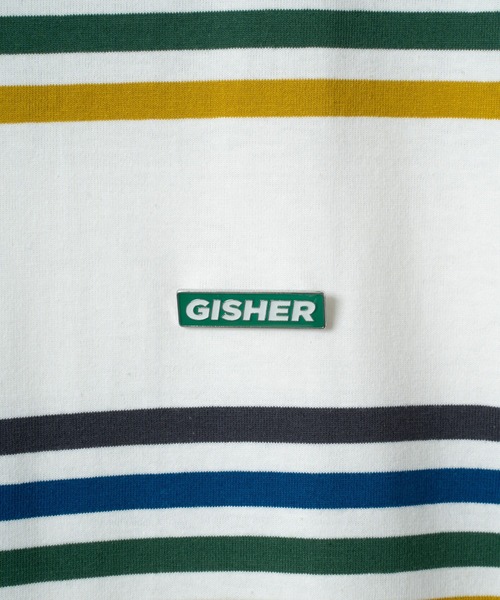 GISHER（ギッシャー）の「STRIPED TEE（Tシャツ/カットソー・メンズ・チェリーピンク/ブラック/ホワイト/ベージュ・FREE）」の9枚目の写真