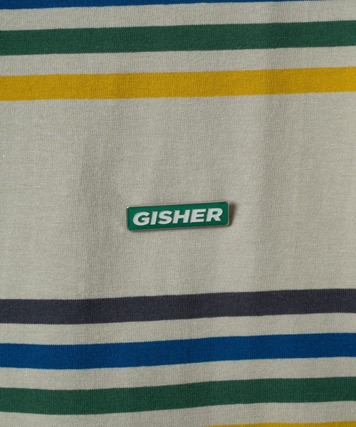 GISHER（ギッシャー）の「STRIPED TEE（Tシャツ/カットソー・メンズ・チェリーピンク/ブラック/ホワイト/ベージュ・FREE）」の15枚目の写真