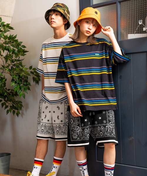 GISHER（ギッシャー）の「STRIPED TEE（Tシャツ/カットソー・メンズ・チェリーピンク/ブラック/ホワイト/ベージュ・FREE）」の17枚目の写真