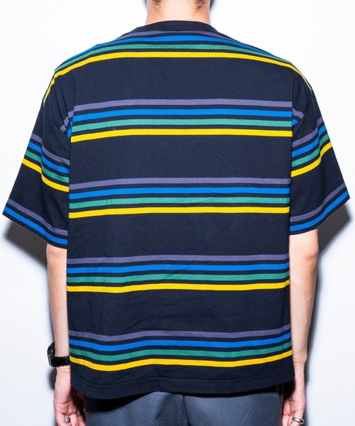 GISHER（ギッシャー）の「STRIPED TEE（Tシャツ/カットソー・メンズ・チェリーピンク/ブラック/ホワイト/ベージュ・FREE）」の12枚目の写真