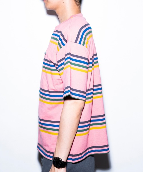 GISHER（ギッシャー）の「STRIPED TEE（Tシャツ/カットソー・メンズ・チェリーピンク/ブラック/ホワイト/ベージュ・FREE）」の19枚目の写真