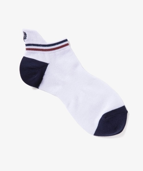 FRED PERRY（フレッドペリー）の「Tipped Rib Ankle Socks／ティップラインリブアンクルソックス（ソックス/靴下・レディース・ブラック/ダークグリーン/ネイビー/ホワイト/ブラック系その他/グリーン/ブルー/オリーブ/ネイビー系/ブラック系その他2/ベージュ/グリーン系その他/ブルー系その他・25/27/23-25/25-27）」の17枚目の写真