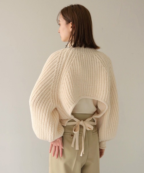 CLEIO（クレイオ）の「【CLEIO】3WAYバックリボンニット（ニット/セーター・レディース・ダークベージュ/アイボリー・FREE）」の15枚目の写真
