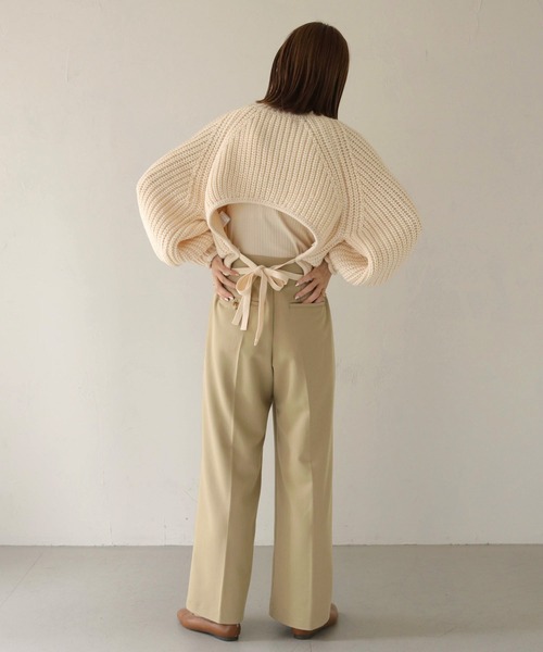 CLEIO（クレイオ）の「【CLEIO】3WAYバックリボンニット（ニット/セーター・レディース・ダークベージュ/アイボリー・FREE）」の16枚目の写真