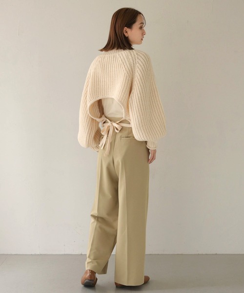 CLEIO（クレイオ）の「【CLEIO】3WAYバックリボンニット（ニット/セーター・レディース・ダークベージュ/アイボリー・FREE）」の17枚目の写真