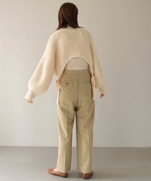 CLEIO（クレイオ）の「【CLEIO】3WAYバックリボンニット（ニット/セーター・レディース・ダークベージュ/アイボリー・FREE）」の14枚目の写真