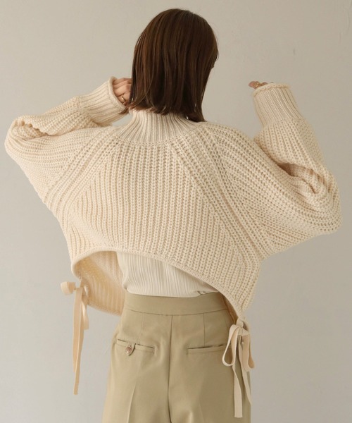 CLEIO（クレイオ）の「【CLEIO】3WAYバックリボンニット（ニット/セーター・レディース・ダークベージュ/アイボリー・FREE）」の9枚目の写真
