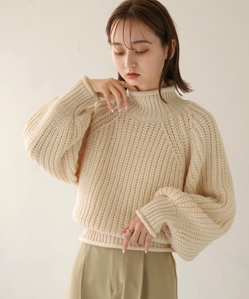 CLEIO（クレイオ）の「【CLEIO】3WAYバックリボンニット（ニット/セーター・レディース・ダークベージュ/アイボリー・FREE）」の5枚目の写真