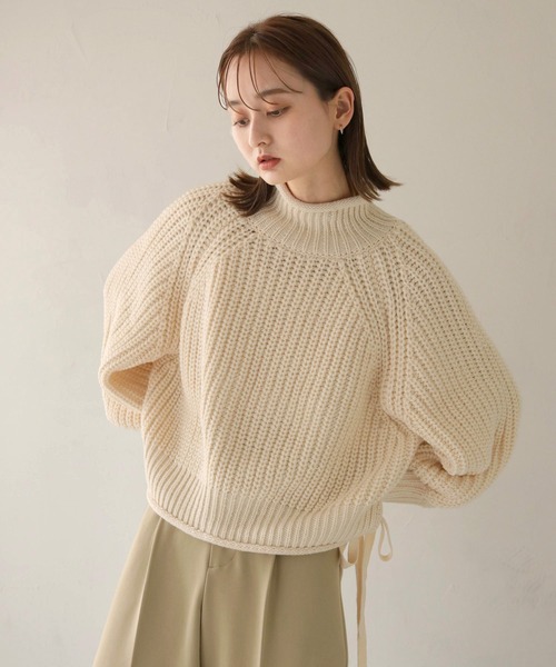 CLEIO（クレイオ）の「【CLEIO】3WAYバックリボンニット（ニット/セーター・レディース・ダークベージュ/アイボリー・FREE）」の3枚目の写真