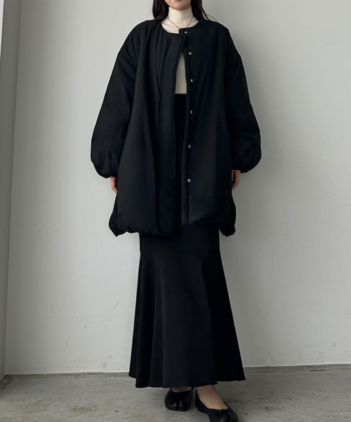 Louere（ルエレ）の「中綿ノーカラーバルーンコート（ノーカラーコート