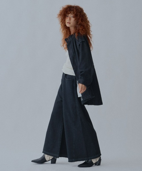 manana suerte（マニャーナスエルテ）の「デニムバギーパンツ（デニムパンツ・レディース・ブラック/ブルー・2/FREE）」の9枚目の写真