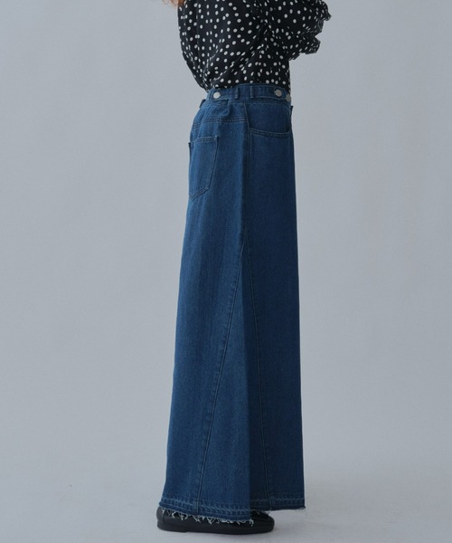 manana suerte（マニャーナスエルテ）の「デニムバギーパンツ（デニムパンツ・レディース・ブラック/ブルー・2/FREE）」の22枚目の写真
