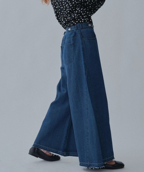manana suerte（マニャーナスエルテ）の「デニムバギーパンツ（デニムパンツ・レディース・ブラック/ブルー・2/FREE）」の21枚目の写真